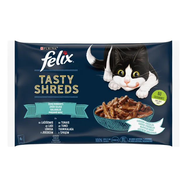 Žuvų rinkinys katėms FELIX TASTY SHREDS, 4x80 g