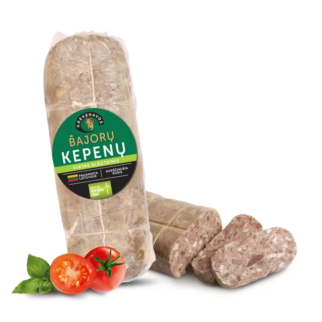 Boiled Bajorų pork liver pâté vacuum packed uncut