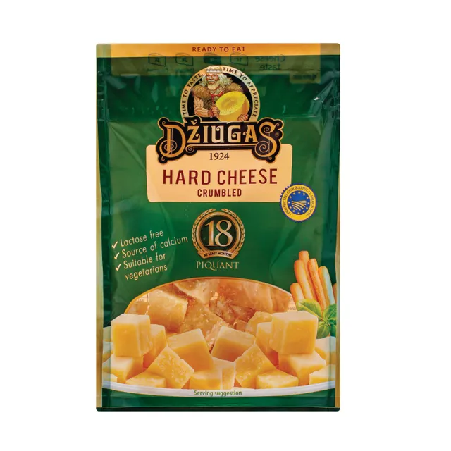 Trupintas kietasis sūris DŽIUGAS (PIQUANT), 40% riebumo, 100 g