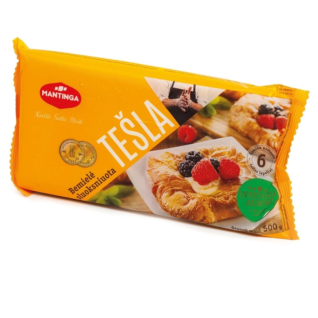 Šaldyta bemielė sluoksniuota tešla MANTINGA (6 lapeliai), 500 g