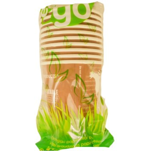 Puodeliai su spauda ECO GO, 10 vnt.