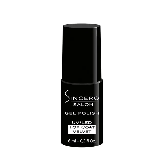Матовый гелевый лак для ногтей верхнее покрытие бархат SINCERO SALON