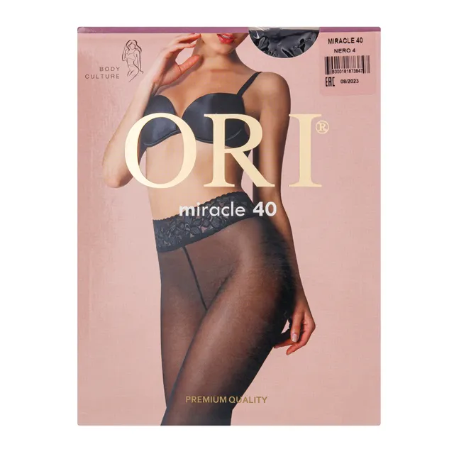 Moteriškos pėdkelnės ORI MIRACLE 40 DEN, 4 dydis, spalva NERO