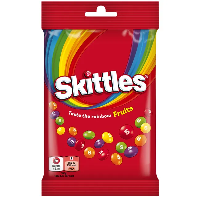 Vaisių skonio saldainiai SKITTLES FRUIT, 95 g