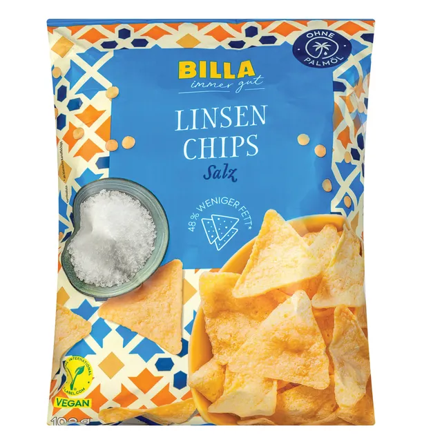 Lentil chips with salt BILLA, 100g