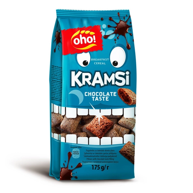 Сухие завтраки подушечки с шоколадной начинкой OHO! KRAMSI, 175 г