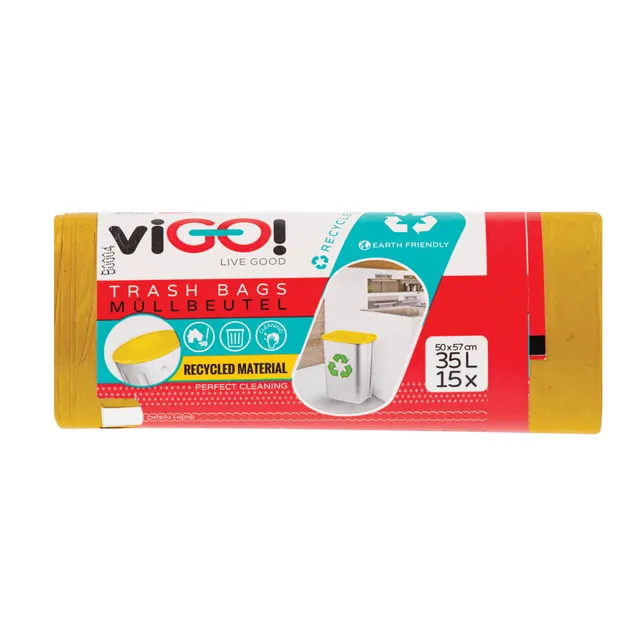 Šiukšlių maišai, VIGO!, 35 l,15vnt 4 Spalv.