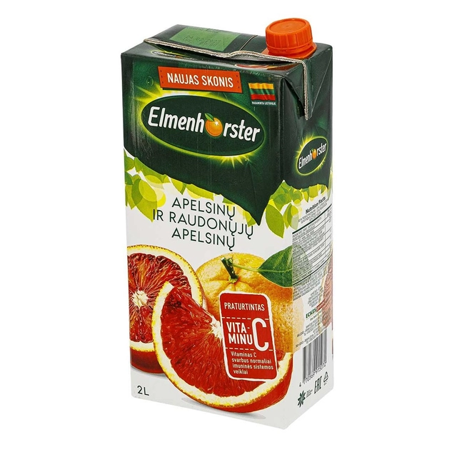 Raudonųjų apelsinų ir apelsinų sulčių gėrimas ELMENHORSTER, 2 l