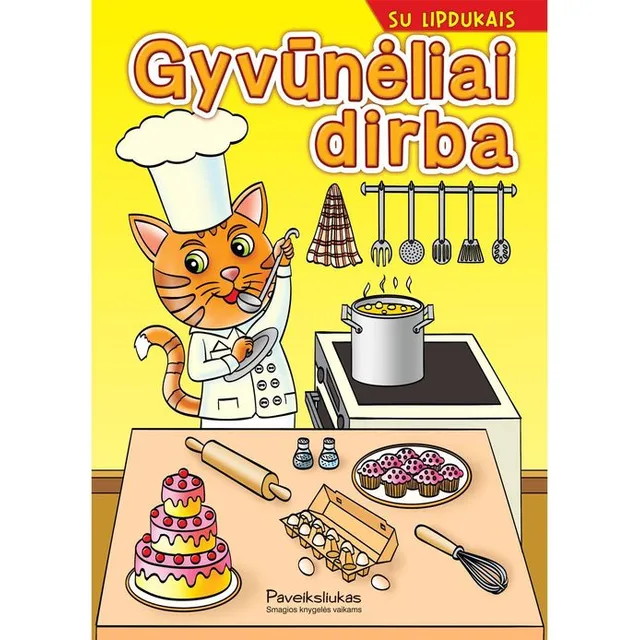 Knyga GYVŪNĖLIAI DIRBA. SPALVINIMO KNYGELĖ SU LIPDUKAIS