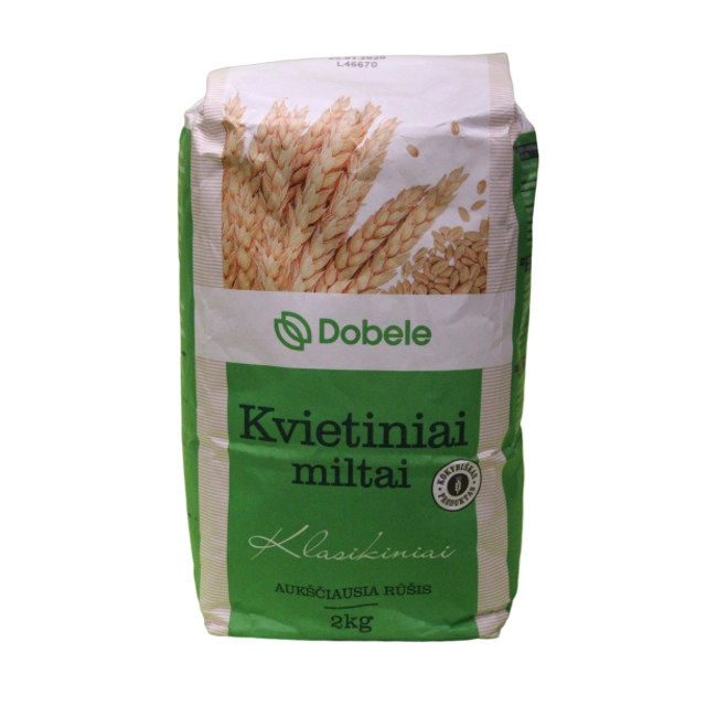 Klasikiniai, kvietiniai miltai DOBELE, 2 kg