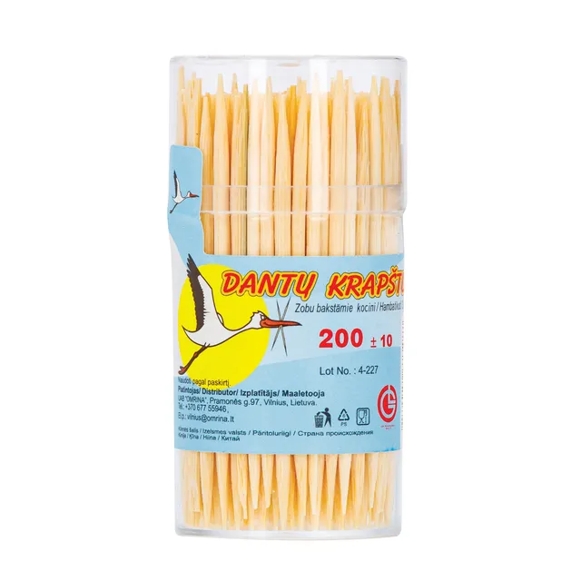 Dantų krapštukai 200 vnt. (kieta dėž.)