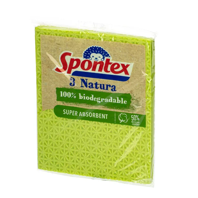 Wipes-Sponges SPONTEX NATURA, 3 pcs.