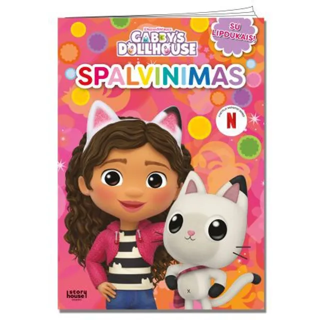 Knyga GABBYS DOLLHOUSE. SPALVINIMAS SU LIPDUKAIS