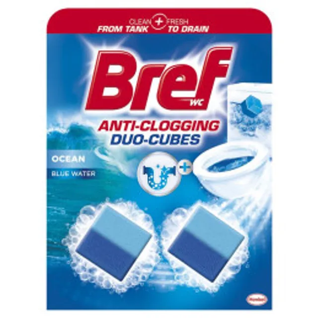 Tualeto valomieji kubeliai BREF DUO-CUBES HYGIENE, 2 x 50 g