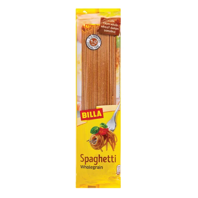 Pilno grūdo makaronai SPAGHETTI BILLA, 500 g