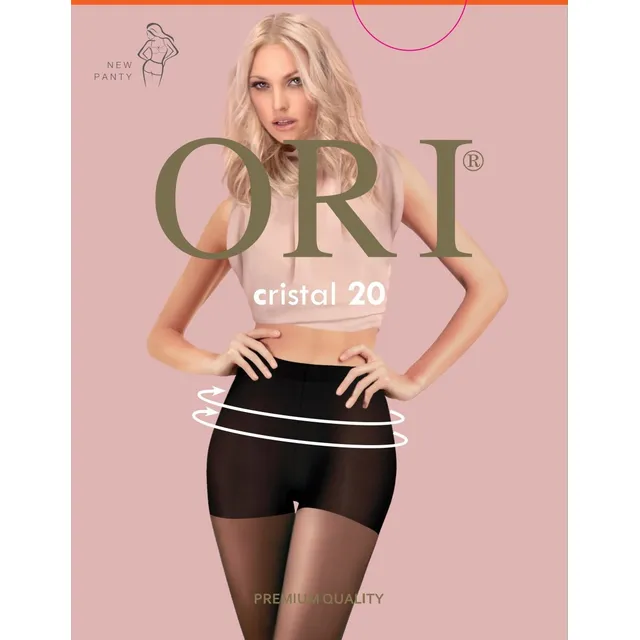 Moteriškos pėdkelnės ORI Cristal 20 DEN – Nero, 5