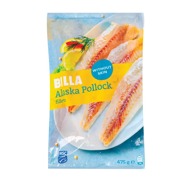 Šaldyta aliaskinės menkės filė BILLA, 475 g