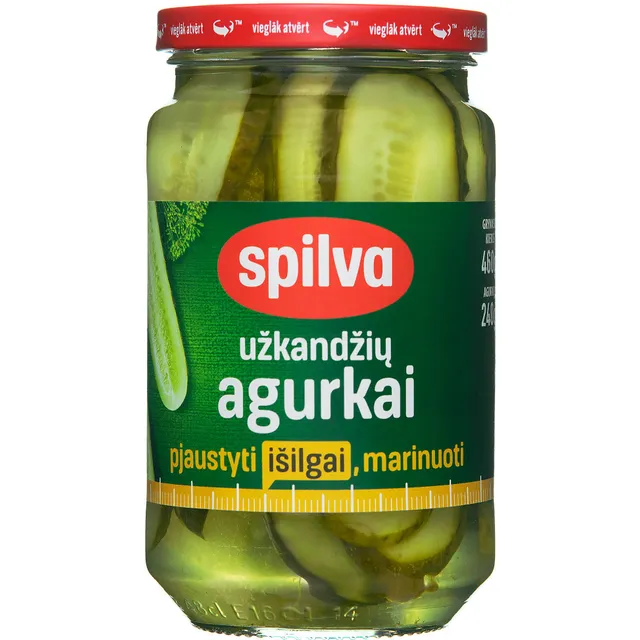 Marinated cucumbers sliced lengthwise SPILVA 460 g
