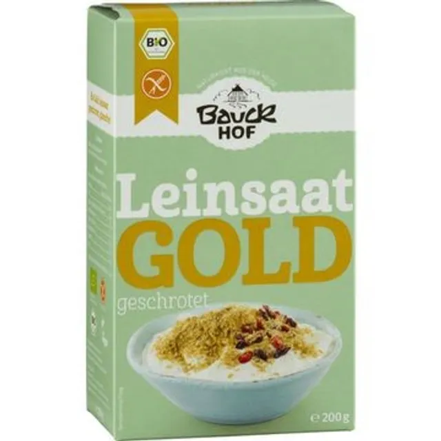 Organic crushed golden flax seeds BAUCK MÜHLE, 200 g