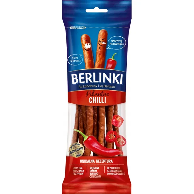 Kabanos Sausages with Hot Peppers BERLINKI, 85 g