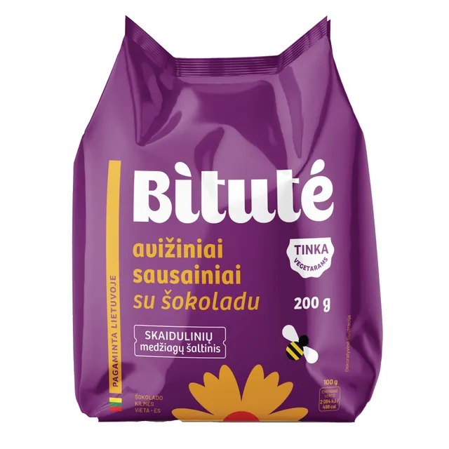 Oatmeal cookies with chocolate BITUTĖ, 200 g