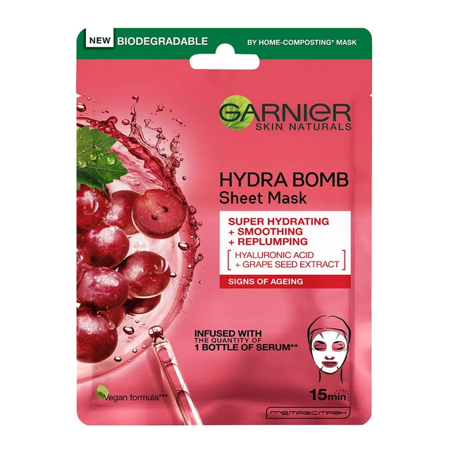 Укрепляющая и выравнивающая маска для лица GARNIER HYDRA BOMB, 28 г