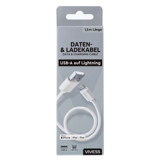 Duomenų ir įkrovimo laidas USB-A VIVESS