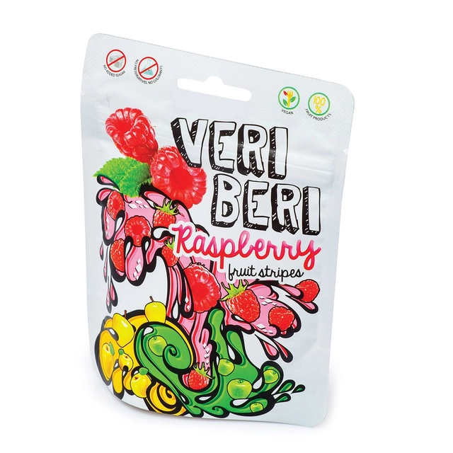 Raspberry fruit strips VERI BERI, 50 g