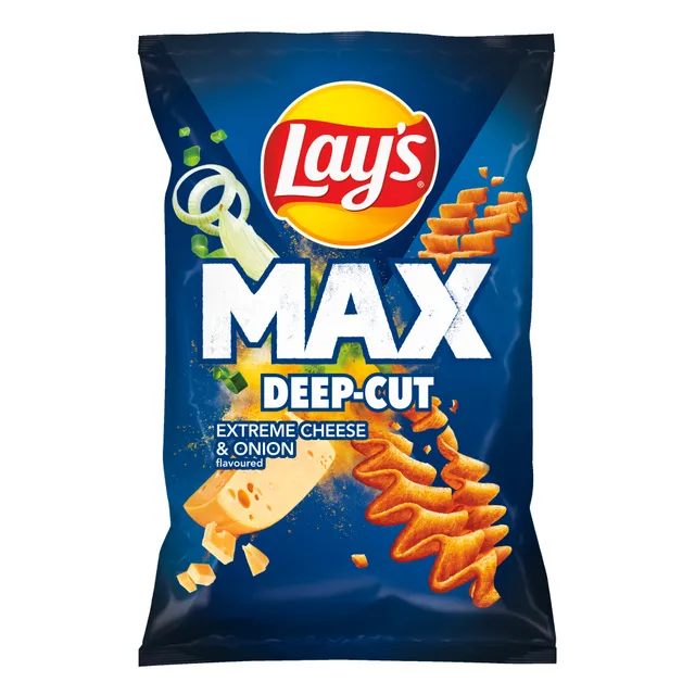 Sūrio ir svogūnų skonio bulvių traškučiai LAY'S MAX, 120 g