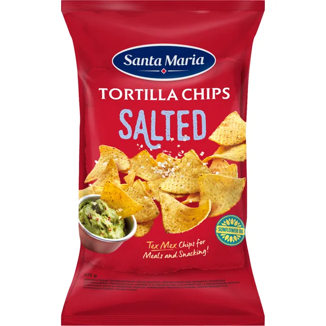Kukurūziniai traškučiai su druska SANTA MARIA TEX MEX, 475 g