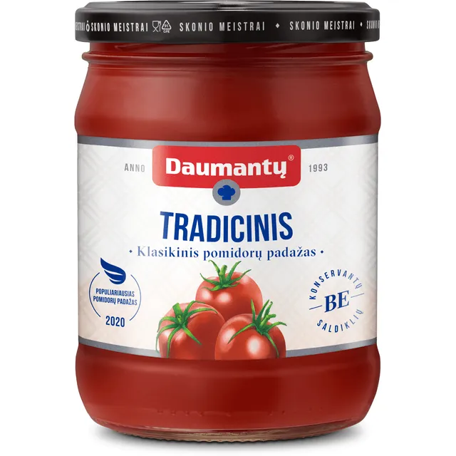 Klasikinis pomidorų padažas DAUMANTŲ TRADICINIO SKONIO, 500 g