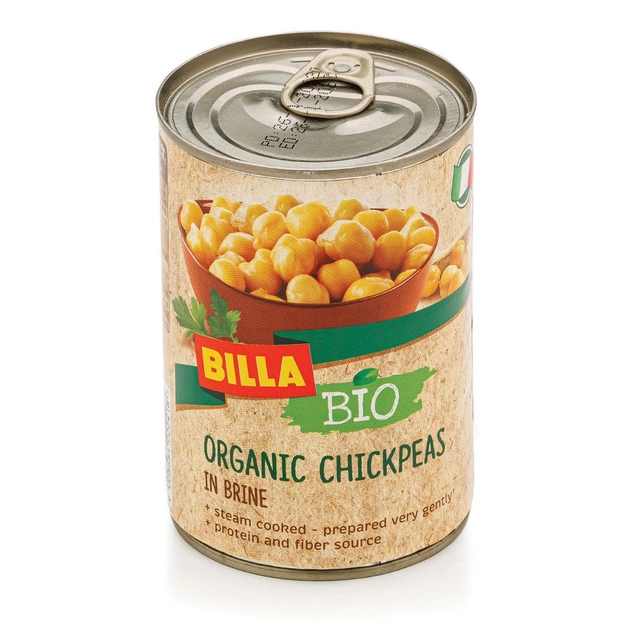Ekologiški perdirbti avinžirniai BILLA BIO ORGANIC CHICKPEAS, 425 ml