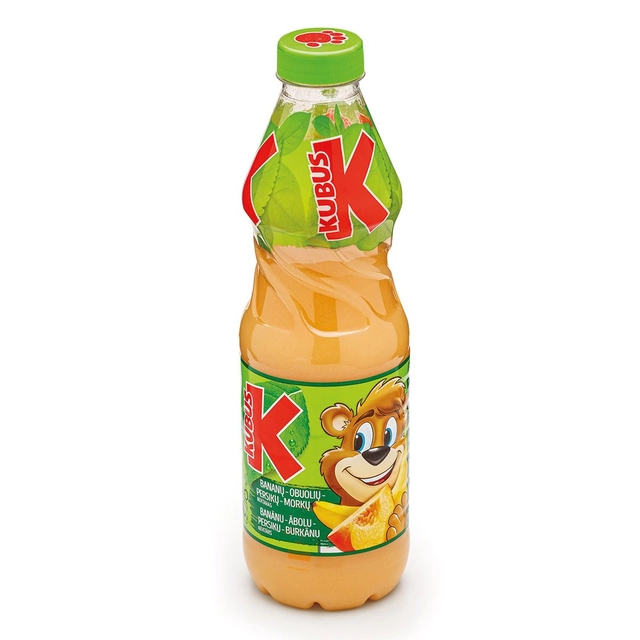 Bananų, obuolių ir persikų nektaras KUBUŠ, 850 ml