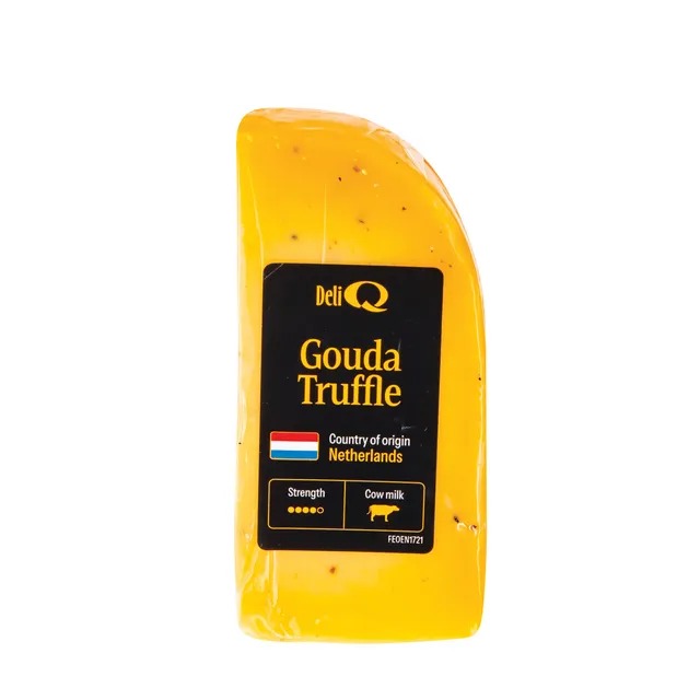 Goudos puskietis fermentinis sūris su trumais DELI Q, 50% rieb., 130 g