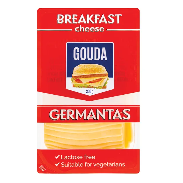 Pjaustytas sūris GERMANTAS GOUDA, 45% rieb.s.m., 150 g