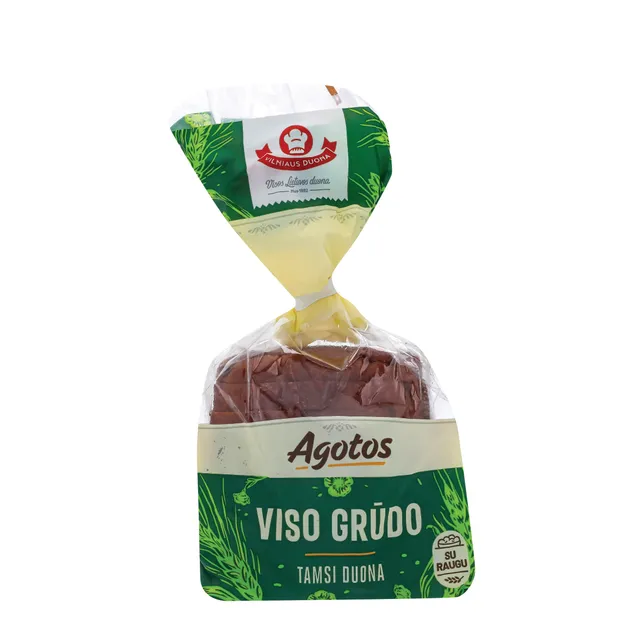 Viso grūdo tamsi duona su raugu AGOTA, 300 g