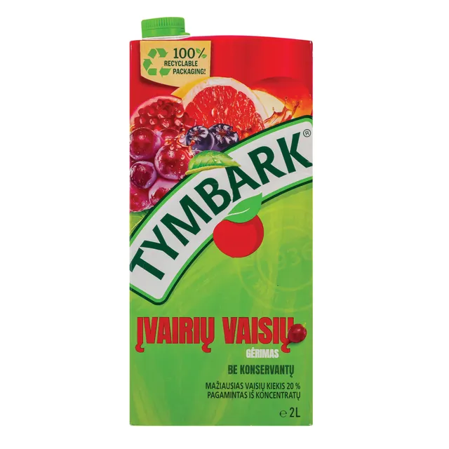 Various red fruit drink TYMBARK 20%, 2 l
