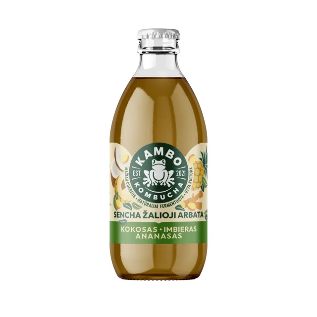 Kombucha with coconut, ginger and pineapple, 330 ml