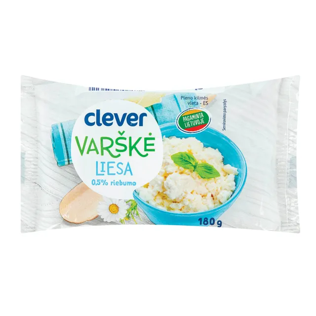Обезжиренный творог 0,5% жирности CLEVER, 180 г