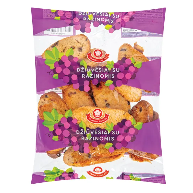 Džiūvėsiai VILNIAUS DUONA su razinomis, 250 g