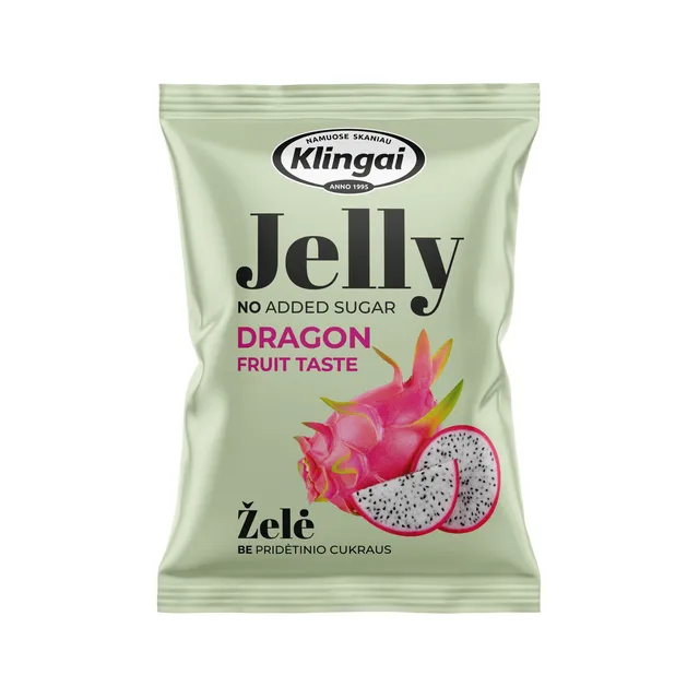 Kertuočių skonio želė be pridėtinio cukraus KLINGAI, 95 g