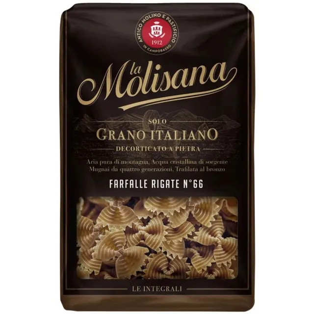 Pilno grūdo makaronai LA MOLISANA FARFALLE, 500 g