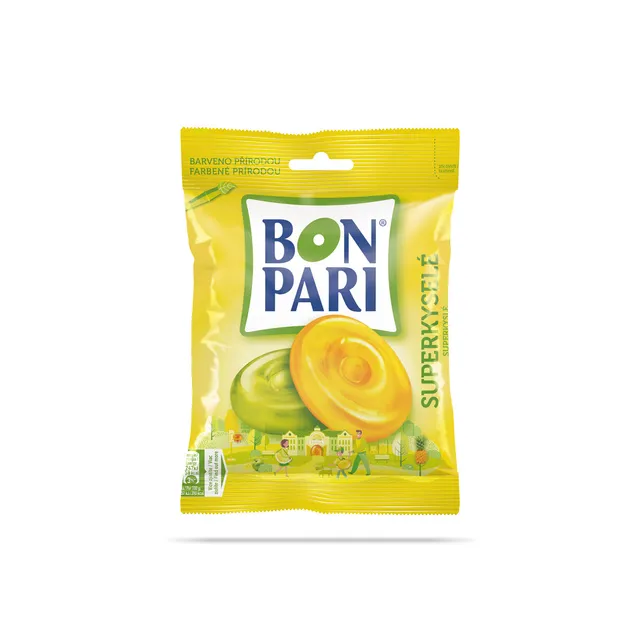 Karamelė vaisinė rūgšti BON PARI, 90 g