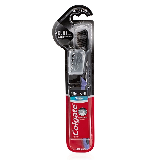 Dantų šepetukas COLGATE SLIM SOFT CHARCOAL, 1 vnt.