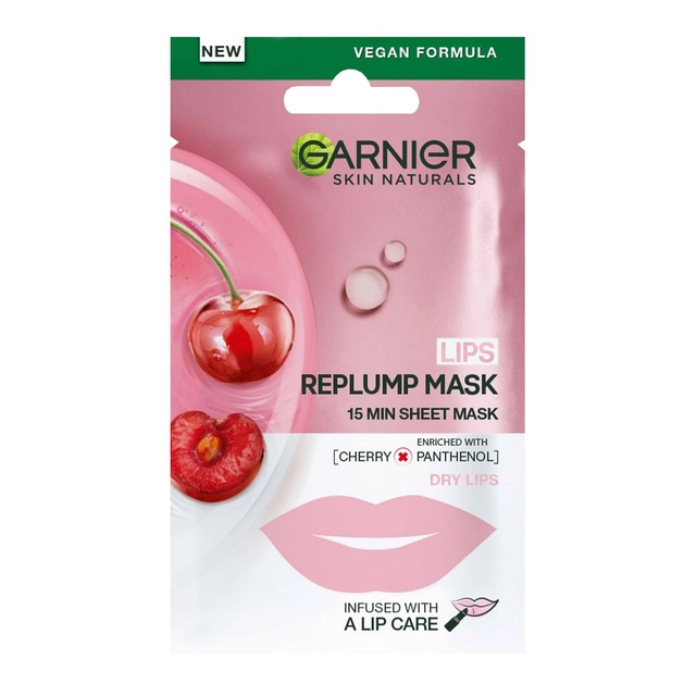 Lūpas putlinanti lakštinė kaukė GARNIER SKIN NATURALS, 5 g