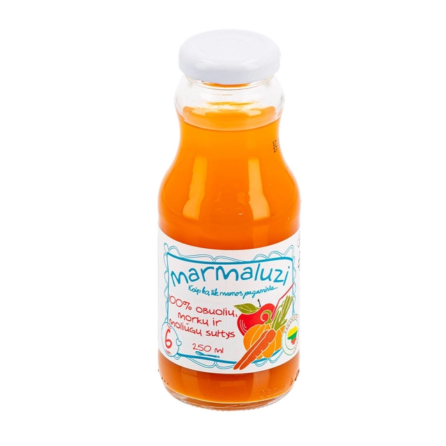 Сок из моркови, яблок и тыквы 100% Marmaluzi, 250 мл
