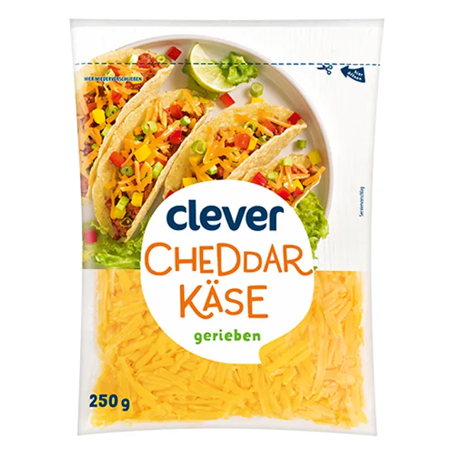 Tarkuotas sūris CLEVER ČEDERIO, 250 g