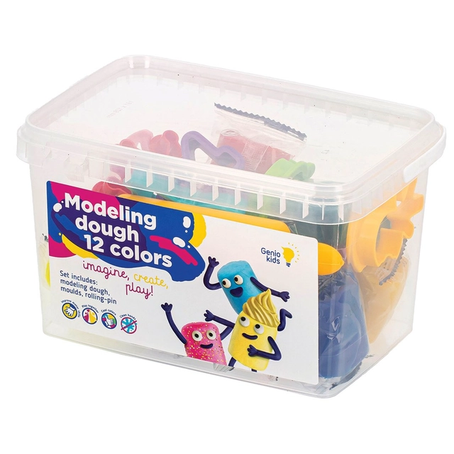 Modelino plastilino rinkinys 12 spalvų GENIO KIDS