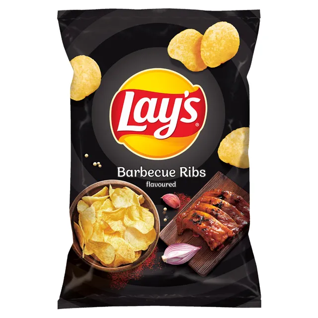 Grilyje keptų šonkauliukų skonio bulvių traškučiai LAY'S, 130 g