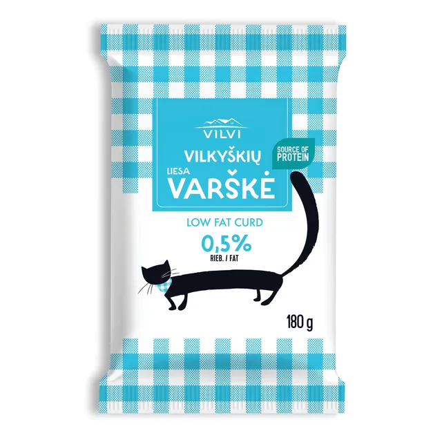 Varškė liesa 0,5% rieb. VILKYŠKIŲ, 180 g